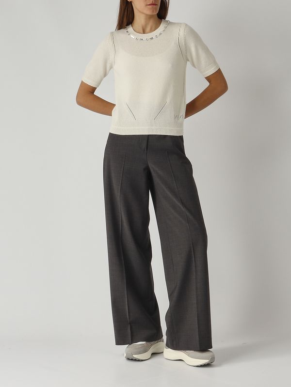 2. Maglia donna in misto lana e cashmere Avorio Nenette marbeja