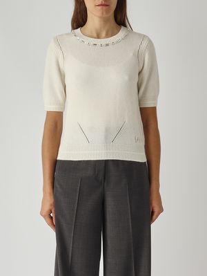1. Maglia donna in misto lana e cashmere Avorio