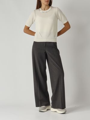 2. Maglia donna in misto lana e cashmere Avorio