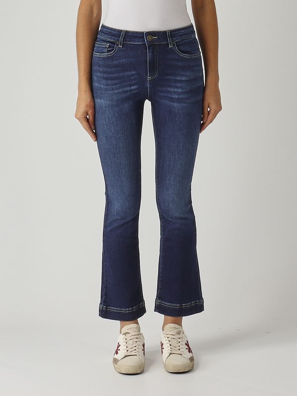 Sciarpa in lana e mohair blu con motivo a righe