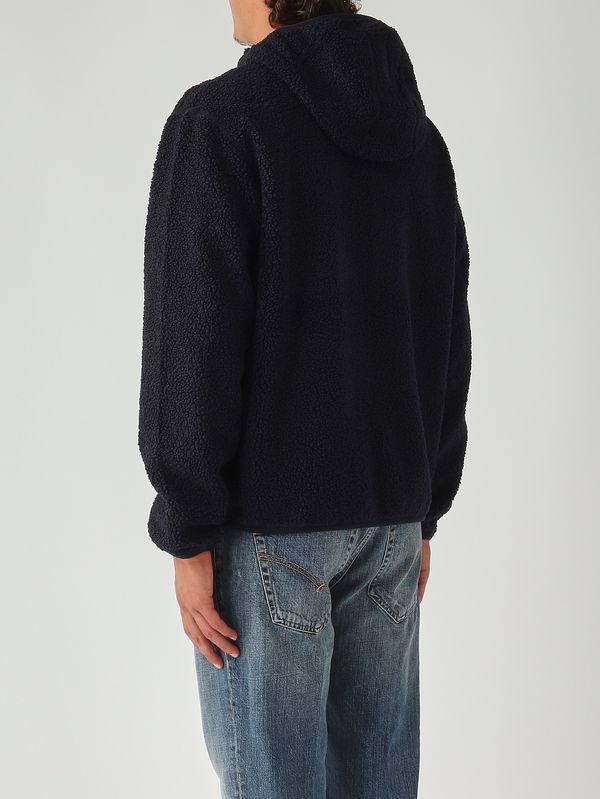 5. Sweatshirt homme Jack Sherpa Polar Double en tissu teddy Marine K-Way k3132nw