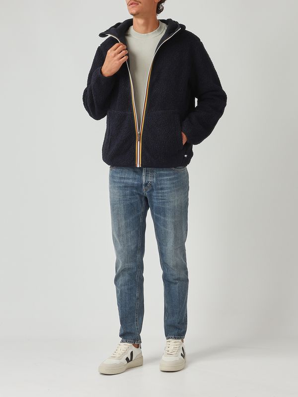 3. Sweatshirt homme Jack Sherpa Polar Double en tissu teddy Marine K-Way k3132nw