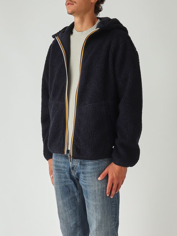 4. Sweatshirt homme Jack Sherpa Polar Double en tissu teddy Marine K-Way k3132nw