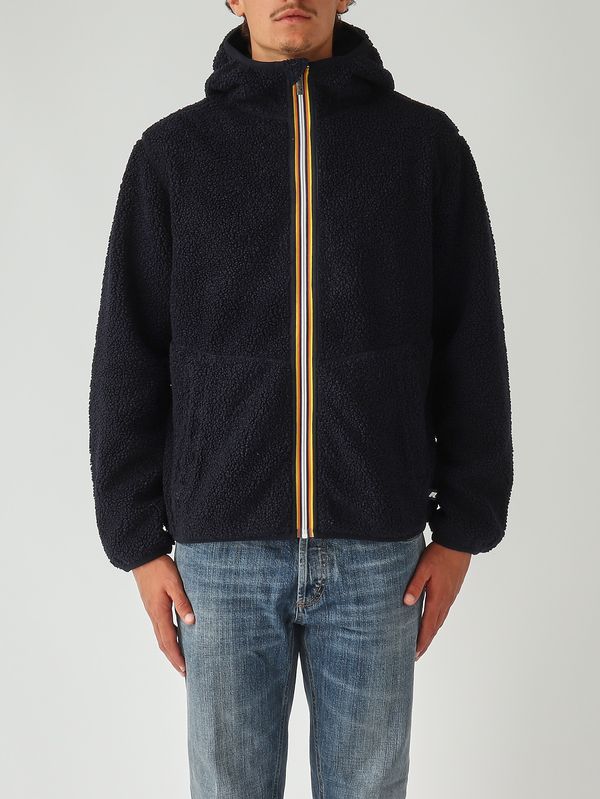 1. Sweatshirt homme Jack Sherpa Polar Double en tissu teddy Marine K-Way k3132nw