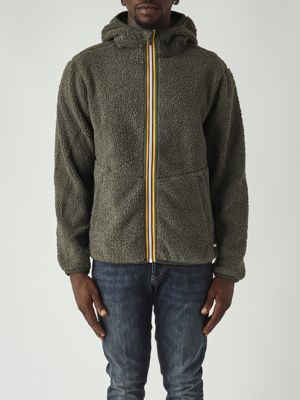 Sweatshirt homme Jack Sherpa Polar Double en tissu teddy Militaire K-Way