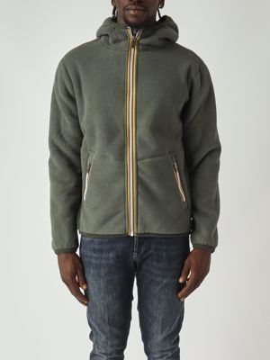 6. Sweatshirt homme Jack Sherpa Polar Double en tissu teddy Militaire