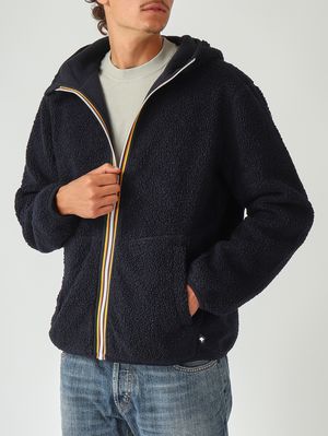 6. Sweatshirt homme Jack Sherpa Polar Double en tissu teddy Marine