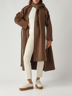 4. Women's Heart coat in wool Tobacco