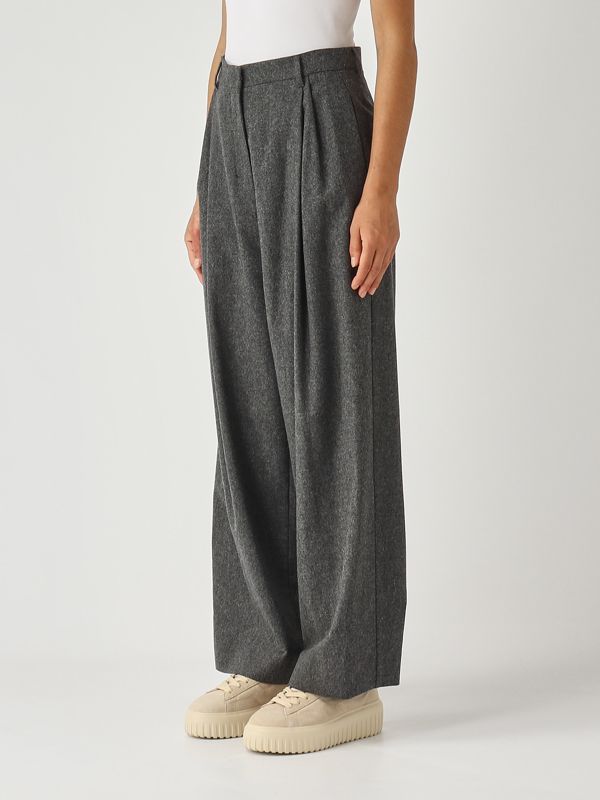 3. Pantalón de mujer Titty en lana elástica Gris Medio S Max Mara 2529136063600