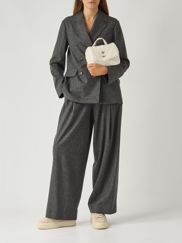 2. Pantalón de mujer Titty en lana elástica Gris Medio S Max Mara 2529136063600