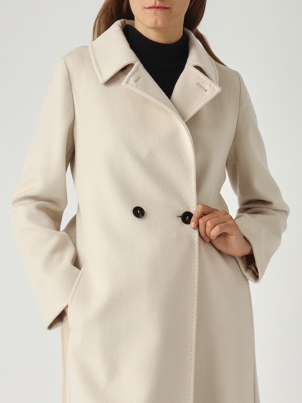 5. Abrigo de mujer Bcollag de lana Crema Max Mara Studio 2526016172600
