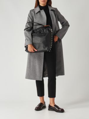 2. Abrigo de mujer Bcollag de lana Gris Medio