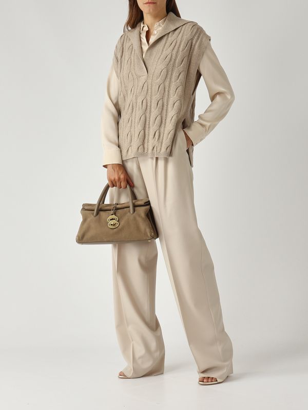 2. Women's Entrata stretch wool trousers Cream Max Mara Studio 2526136082600