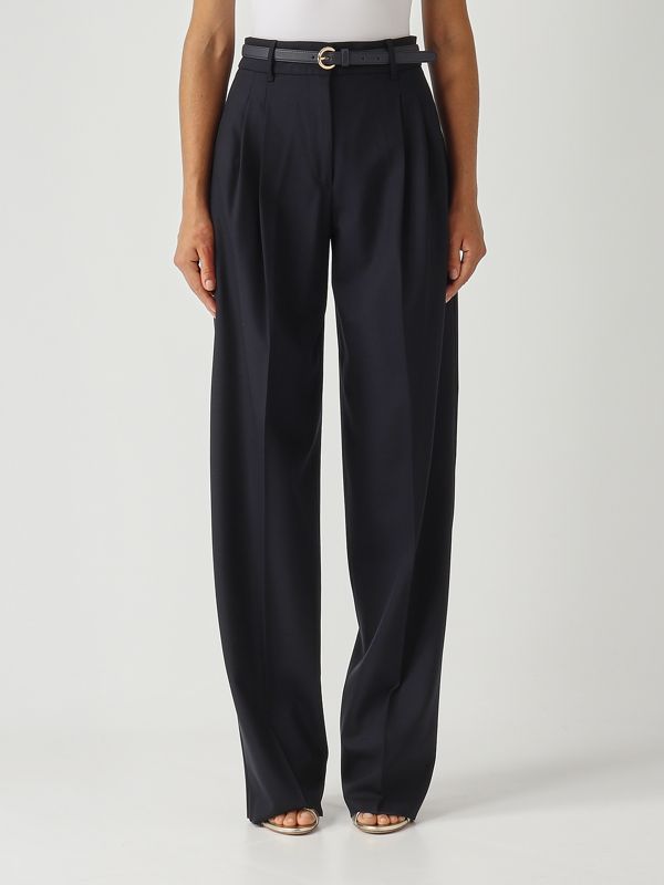 1. Women's Entrata stretch wool trousers Navy Max Mara Studio 2526136082600