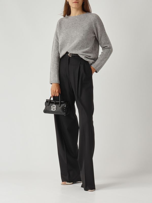 2. Women's Entrata stretch wool trousers Black Max Mara Studio 2526136082600
