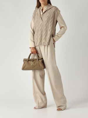 2. Women's Entrata stretch wool trousers Cream