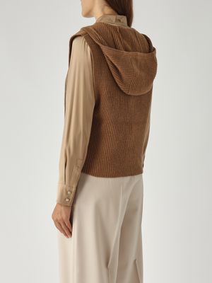 4. Gilet donna Mescal in lana e cachemire Cammello
