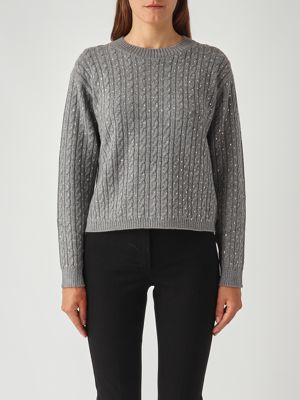 Ussuri Damen Pullover aus Wolle Hellgrau Max Mara Studio