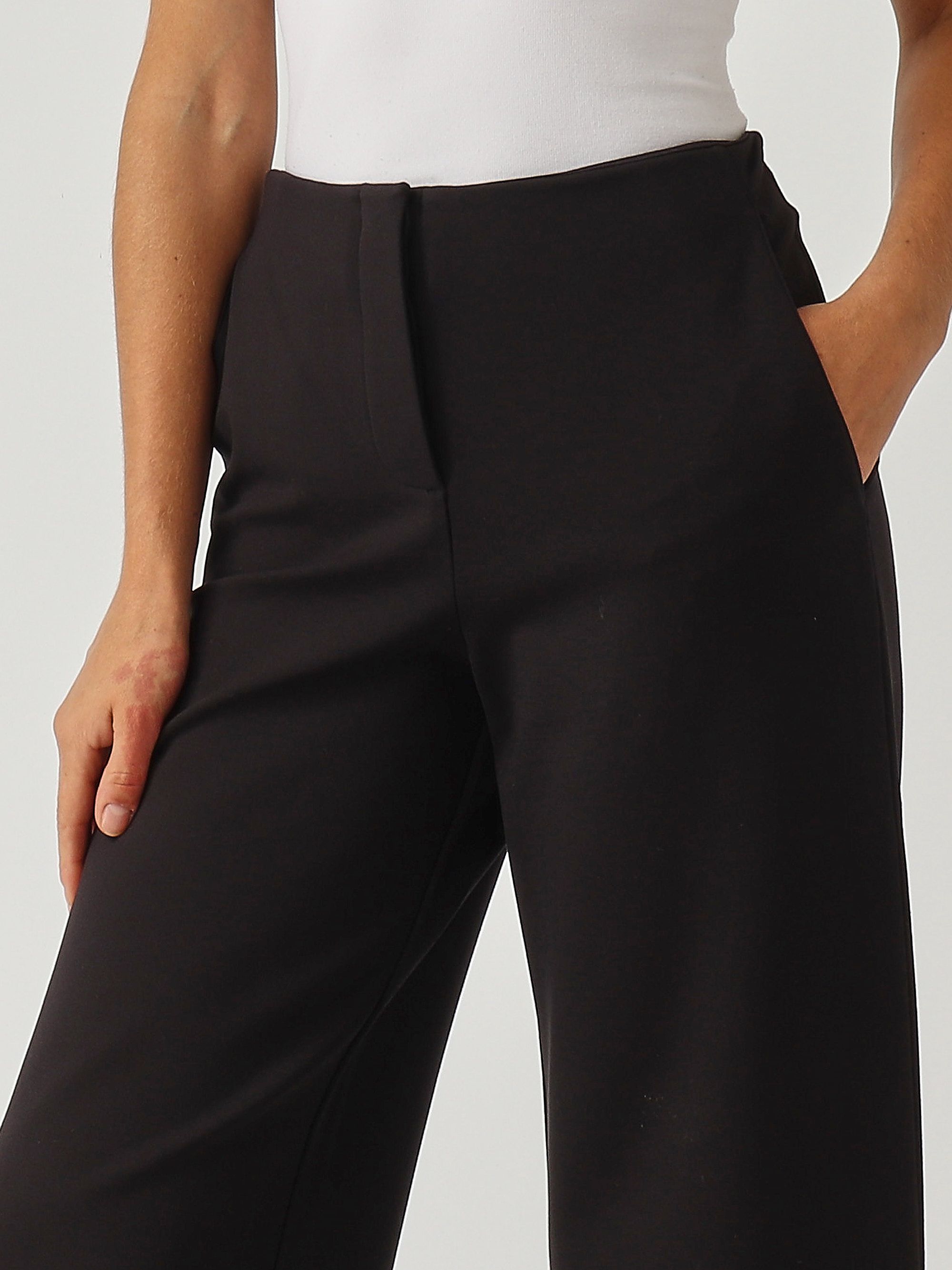 Pantalon Femme Betabrand Beige Taille S, Taille Basse Stretch, Mélange Nylon Et Rayonne