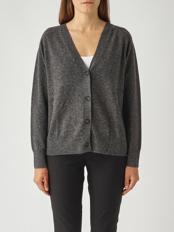 1. Cárdigan de mujer Tenente de lana y cachemir Gris jaspeado MM Max Mara 2526346038600