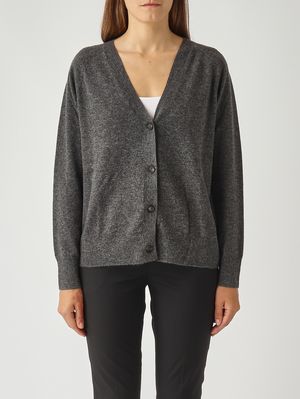 Damen Cardigan Leutnant aus Wolle und Kaschmir Melange Grau MM Max Mara