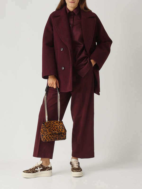 2. Abrigo de mujer Obliqua de mezcla de lana Burdeos MM Max Mara 2526906018600
