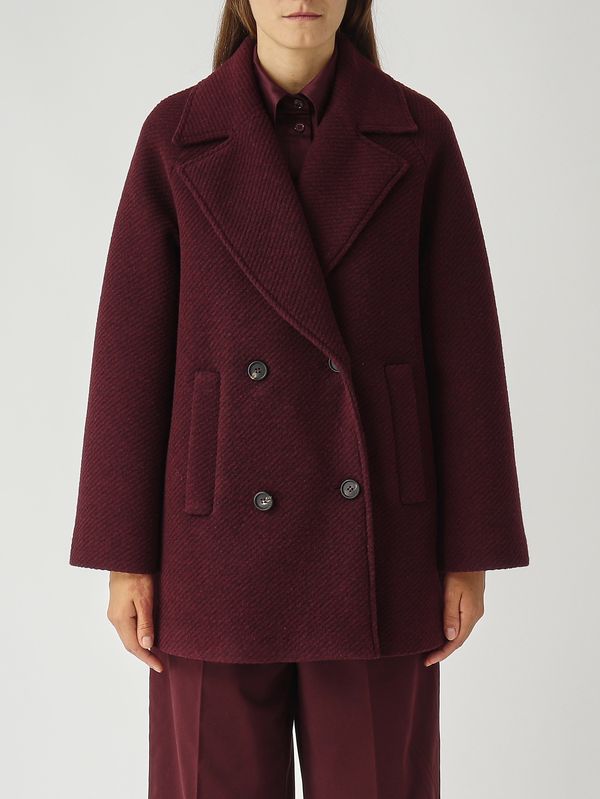 1. Abrigo de mujer Obliqua de mezcla de lana Burdeos MM Max Mara 2526906018600