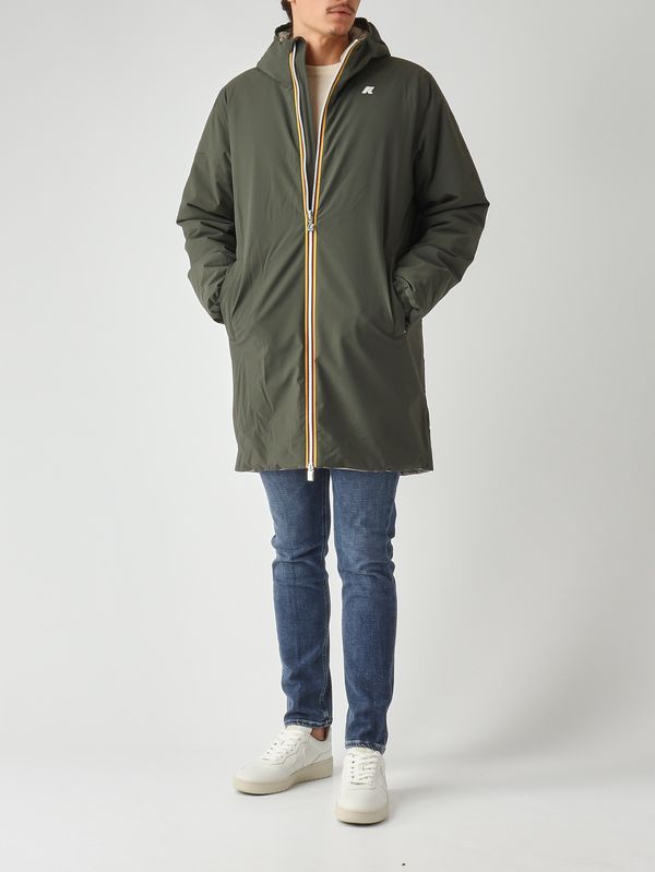 3. Veste homme Jacob St Warm Double en tissu imperméable Militaire-Sauge K-Way k6128ww