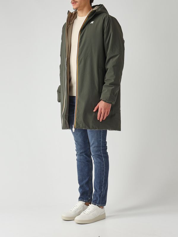 4. Veste homme Jacob St Warm Double en tissu imperméable Militaire-Sauge K-Way k6128ww