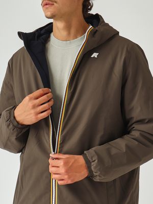 6. Veste homme Jacob St Warm Double en tissu imperméable Olive Foncé