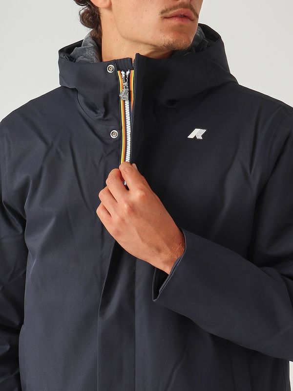5. Veste homme Jacko Twill Marmotte en tissu imperméable Bleu K-Way k8133dw