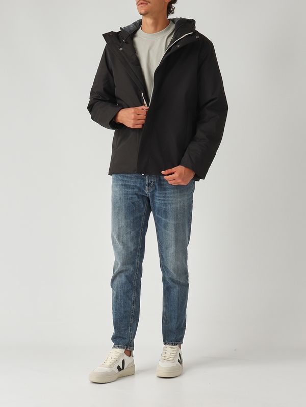 2. Veste homme Jacko Twill Marmotte en tissu imperméable Noir K-Way k8133dw