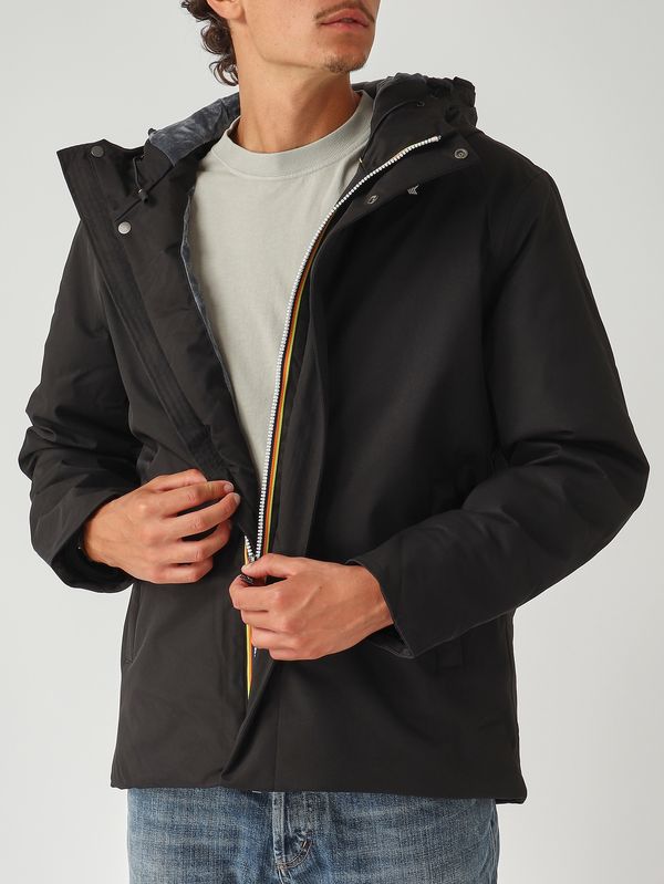 5. Veste homme Jacko Twill Marmotte en tissu imperméable Noir K-Way k8133dw