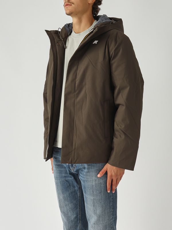 3. Veste homme Jacko Twill Marmotte en tissu imperméable Olive Foncé K-Way k8133dw