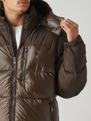 5. Chaqueta de hombre Gorham en nailon bimaterial Marrón