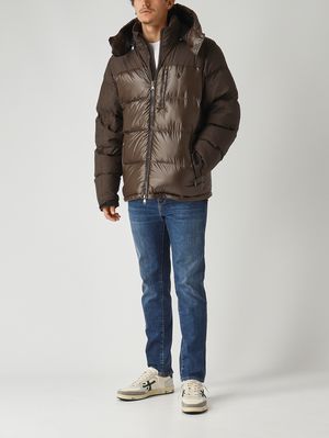 2. Chaqueta de hombre Gorham en nailon bimaterial Marrón
