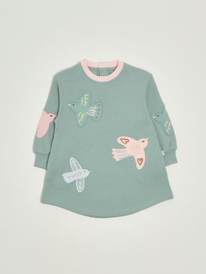 Abito neonato in cotone Verde Stella McCartney