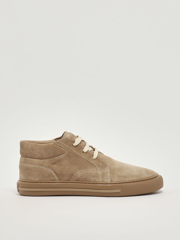 1. Chaussures à lacets H691 en daim pour homme Sable Hogan hxm6910fs80btm