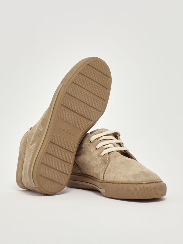 4. Chaussures à lacets H691 en daim pour homme Sable Hogan hxm6910fs80btm
