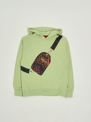 Felpa bambino in cotone Verde-Marrone Sprayground
