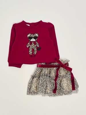 1. Conjunto para recién nacido de tul Rojo Moteado