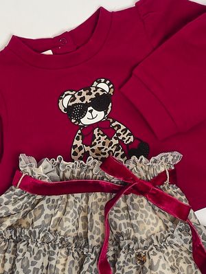 3. Conjunto para recién nacido de tul Rojo Moteado
