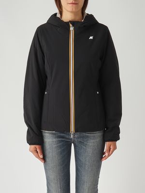 Lily St Warm Double women's jacket in waterproof fabric Black-Beige K-Way