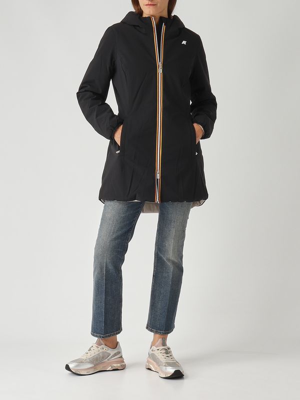 3. Giacca donna Denise St Warm Double in nylon stretch Nero-Beige K-Way k6128uw