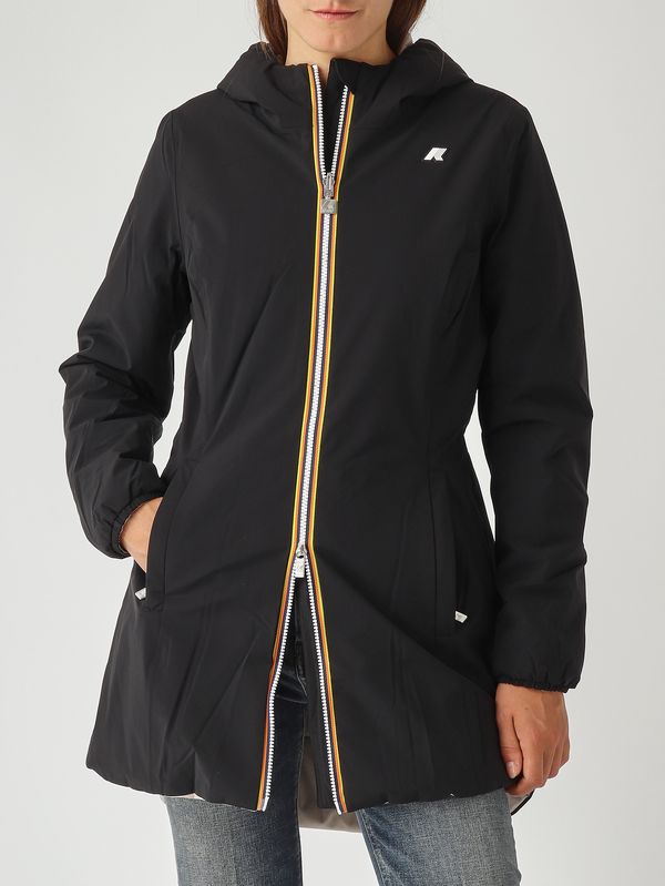 6. Giacca donna Denise St Warm Double in nylon stretch Nero-Beige K-Way k6128uw