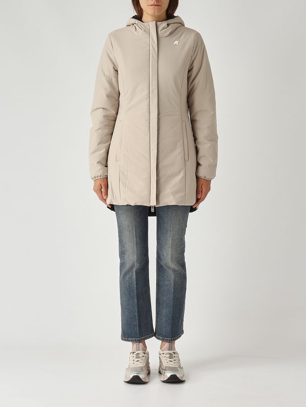 2. Giacca donna Denise St Warm Double in nylon stretch Nero-Beige K-Way k6128uw
