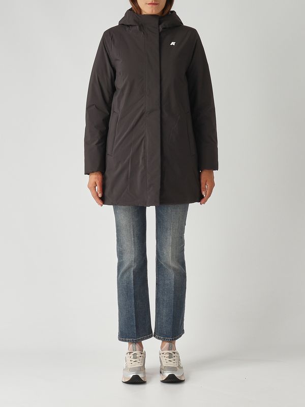 1. Veste femme Sophie Soft Touch Marmotte en tissu imperméable Noir K-Way k71326w