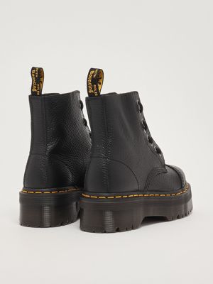 3. Botas tipo anfibio de mujer Sinclair de piel martillada Negro