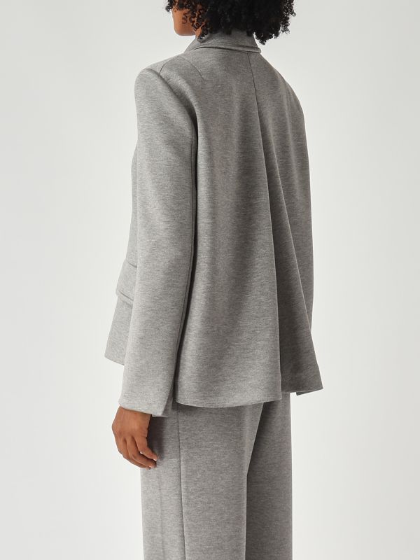4. Blazer de mujer de mezcla de viscosa elástica Gris jaspeado Meimeij m5fd21