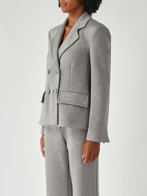 3. Blazer de mujer de mezcla de viscosa elástica Gris jaspeado